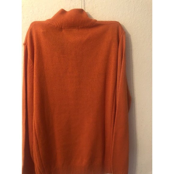 U.S. Polo Assn Sweater  Women  Medium Orange Solid Pull Over Zip Up - Picture 3 of 4